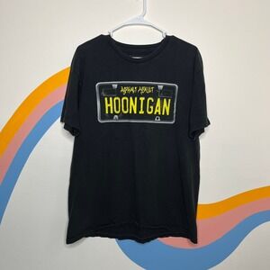 Hoonigan Asphalt Assault License Plate Graphic T-Shirt Mens Large Black Cotton